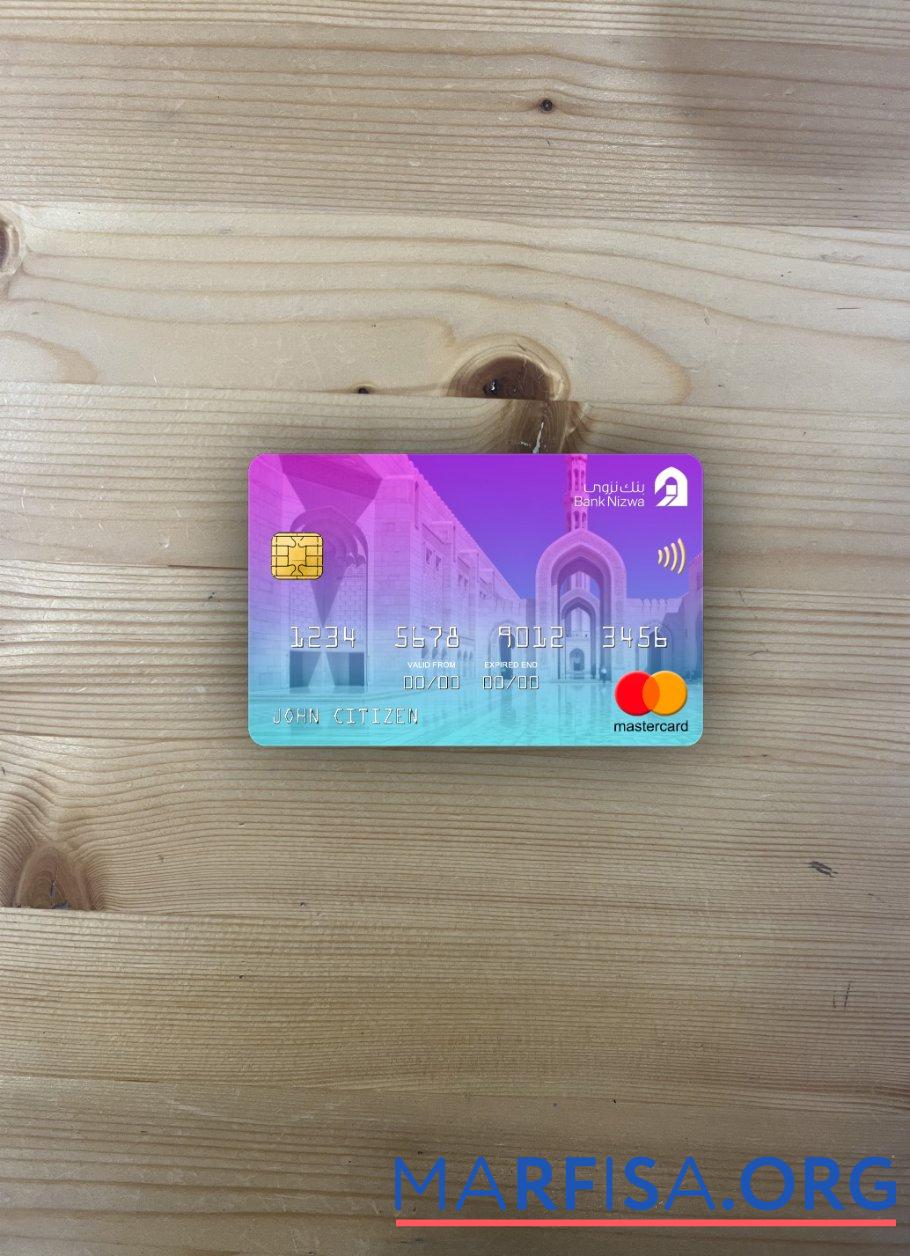 Downloadable Oman Bank Nizwa mastercard photolook front template